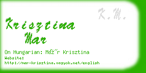 krisztina mar business card